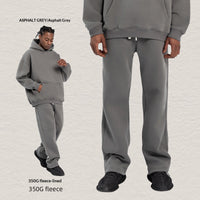 Men's Hooded Sweatshirt Fleece-lined Loose Sweatshirt Set