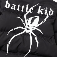Dark Spider Print Stand Collar Bread Cotton Coat Jacket