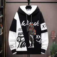 Japanese Ins Hip Hop Top Color Matching Long Sleeve Coat