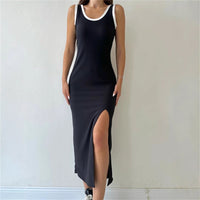 Womens Camisole Dress Mid-Length Split Dress