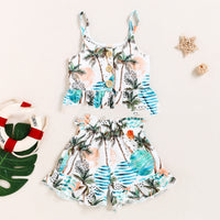 Girls' Coconut Tree Sling And Skirt Set
