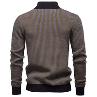 Mens Thickened Half-Zip Stand-Up Collar Casual Sweater