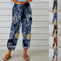 Fashion Floral Print Casual Jumpsuit Lady's Pants