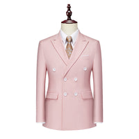 Men's Business Casual Double-breasted Suit Jacket Fashion Solid Color Coat