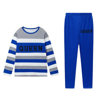 Round-neck Long Pants And Long-sleeve Digital-print Casual Two-piece Set