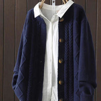 Knitted Cardigan Cable-Knit Sweater Coat For Women
