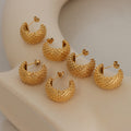 French-style C-shaped Cross Diamond-pattern New Summer Earrings