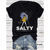 Womens Umbrella Girls Printed Crew Neck Dress