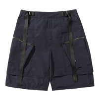 Functional Style Dark Double Sided Ribbon Shorts