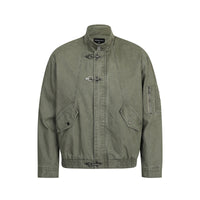 American Retro Autumn And Winter High-end Washed Vintage Design Stand-collar Casual Jacket