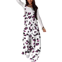 Autumn Printed Defined-Waist Lace-Up Jumpsuit Trousers For Women