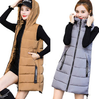 Thick Korean Mid-length Loose Waistcoat Jacket Over The Knee