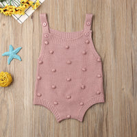 Sweater knitted acrylic ball ball embroidered jumpsuit Romper