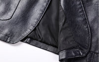Men's Pu Leather Jacket For Young And Middle-aged Men's Casual Dad