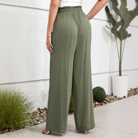 Waist-cinching Drawstring Elastic Waist With A Draped Feel, Comfortable And Slimming, Versatile Casual Wide-leg Pants For Women