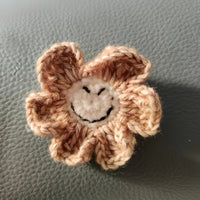 Knitted brooch-Flower style-Olive green-1 piece
