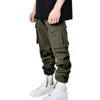 Loose men's overalls with drawstring at the foot
