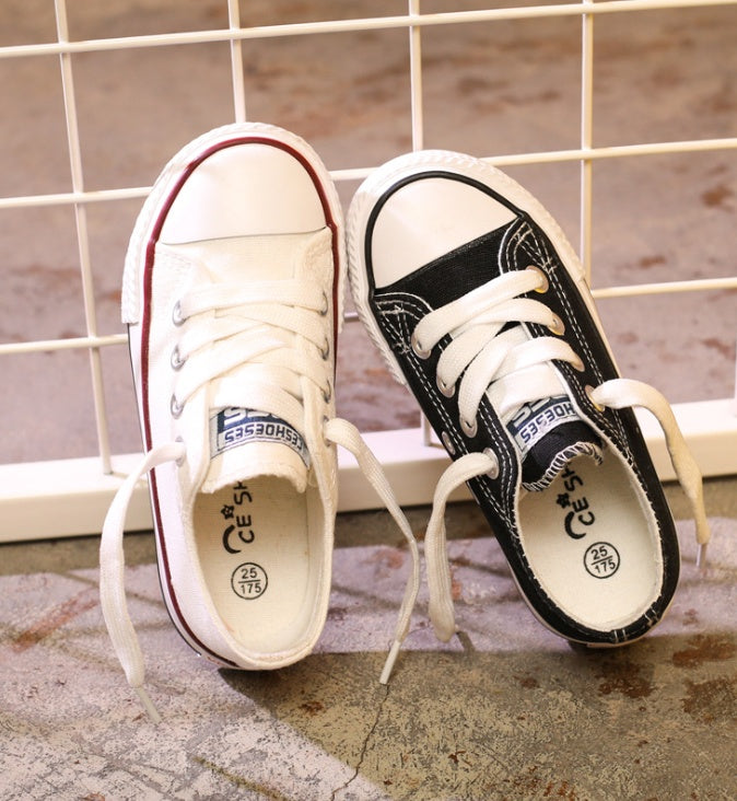 Canvas Shoes Non-slip Casual Shoes Student Parent-child Shoes New Baby Shoes White Shoes