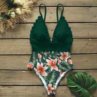 Printed triangle swimsuit