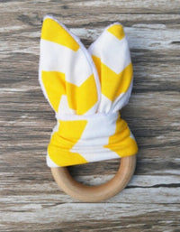 Handmade wooden natural baby teether