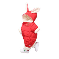 Cartoon rabbit ears padded jumpsuit