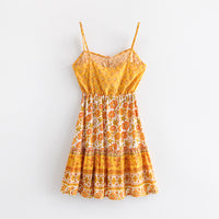 Holiday series orange flower sling jumpsuit