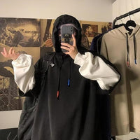 Fashion Velvet Padded Fake Two-piece Sports Hoodie
