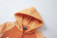 Splicing Contrast Color Hooded Brushed Hoody