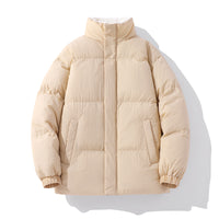 Fleece-lined Loose Cotton Coat Men's Stand Collar