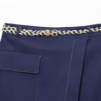 Women's Belt Double Breasted Culottes Short