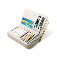 Women's Fashion Press Button Printed Leather Wallet Money Clip