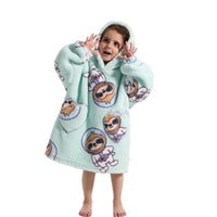 Boys And Girls Comfortable Cotton Velvet Cold-proof Clothes Lazy Blanket Hooded Plus-sized Thickened Blanket Lazy Clothes Children's Sleepwear