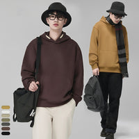 Autumn Trendy Korean Preppy Style Solid Color Pullover Hooded Loose Sweater Men