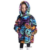 Boys And Girls Comfortable Cotton Velvet Cold-proof Clothes Lazy Blanket Hooded Plus-sized Thickened Blanket Lazy Clothes Children's Sleepwear