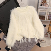 Women's Solid Color Short Tassel Fashionable All-matching Sweater