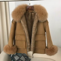 Autumn And Winter Velvet Thickened Short Double-sided Wool Overcoat