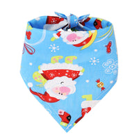 Christmas Cotton Print Pet Dress Triangle Scarf