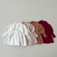 Girls' Western Style Princess Knitted Dress