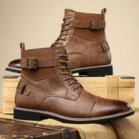 Non-slip Retro Mid-Top Pointed Men's Casual Martin Boots
