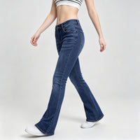 Women's Blue Slightly Wide Leg Stretch Jeans