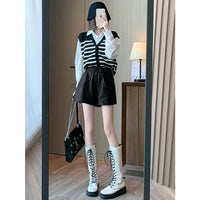 Elastic High-waisted Slimming Wide-leg Pants