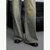 Loose All-match American Retro Distressed Wide-leg Jeans For Men