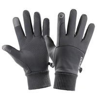Touch Screen Plush Thickened Warm Windproof Anti-skid Waterproof Outdoor Riding Gloves