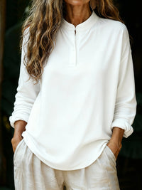 Casual Loose-fitting Fashionable Long-sleeve Crew-neck Pullover Shirt