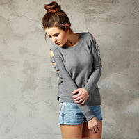 Women's European And American Round Neck Long Sleeve Off-shoulder Solid Color Sweater Bottoming Shirt