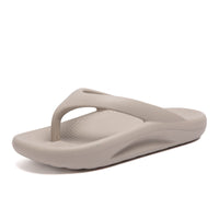 Flip-flops Men Wear Sandy Beach Platform Outside And Step On Shit