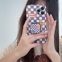Creative Lattice Mirror Stand Phone Case