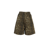 Women's Leopard Print Casual Pants Street Style High Waist Three-quarter Wide Leg Shorts