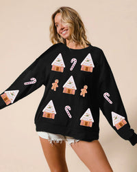 Autumn And Winter New European And American Christmas House Sequined Sweater