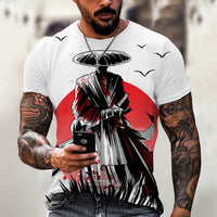 Men's Summer Trendy Ninja Printed Top Casual Short Sleeve